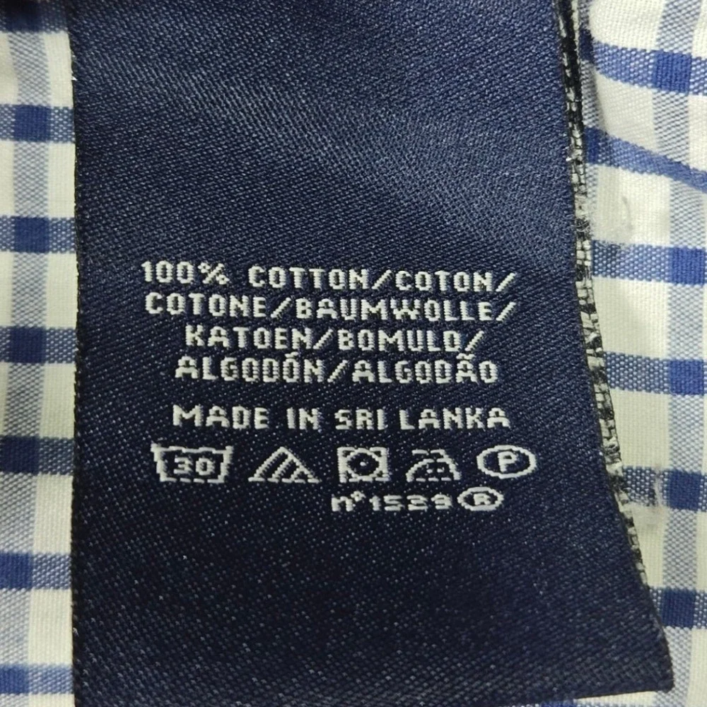 Polo Jeans Co Ralph Lauren Plaid‎ Button Down Shirt Men's XXL Blue White Green - Picture 6 of 8